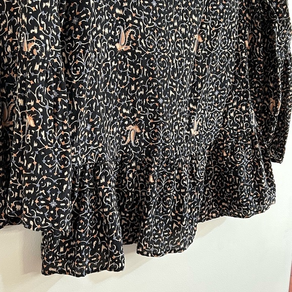 Madewell 100% Silk Fiesta Paisley Bell-Sleeve Blouse Womens Medium boho fairy - Picture 5 of 11